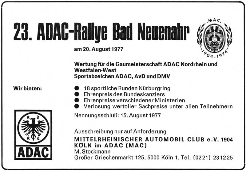 Anzeige in ONS Mitteilungen 7/1977