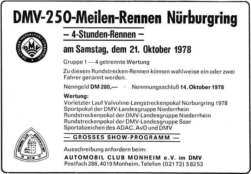 Anzeige in ONS-Mitteilungen 9/1978