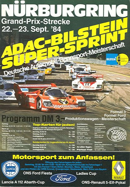 Programmheft: 11. Int. ADAC-Bilstein-Super-Sprint 1984